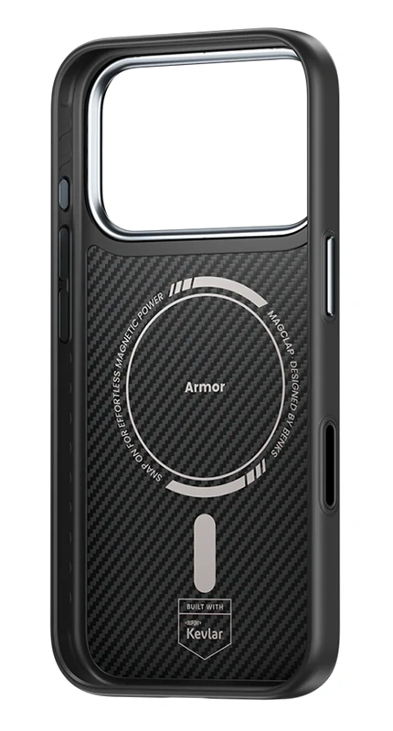 Benks iPhone 17 Pro Max Armor Pro Kevlar dėklas, juoda, 5 nuotrauka